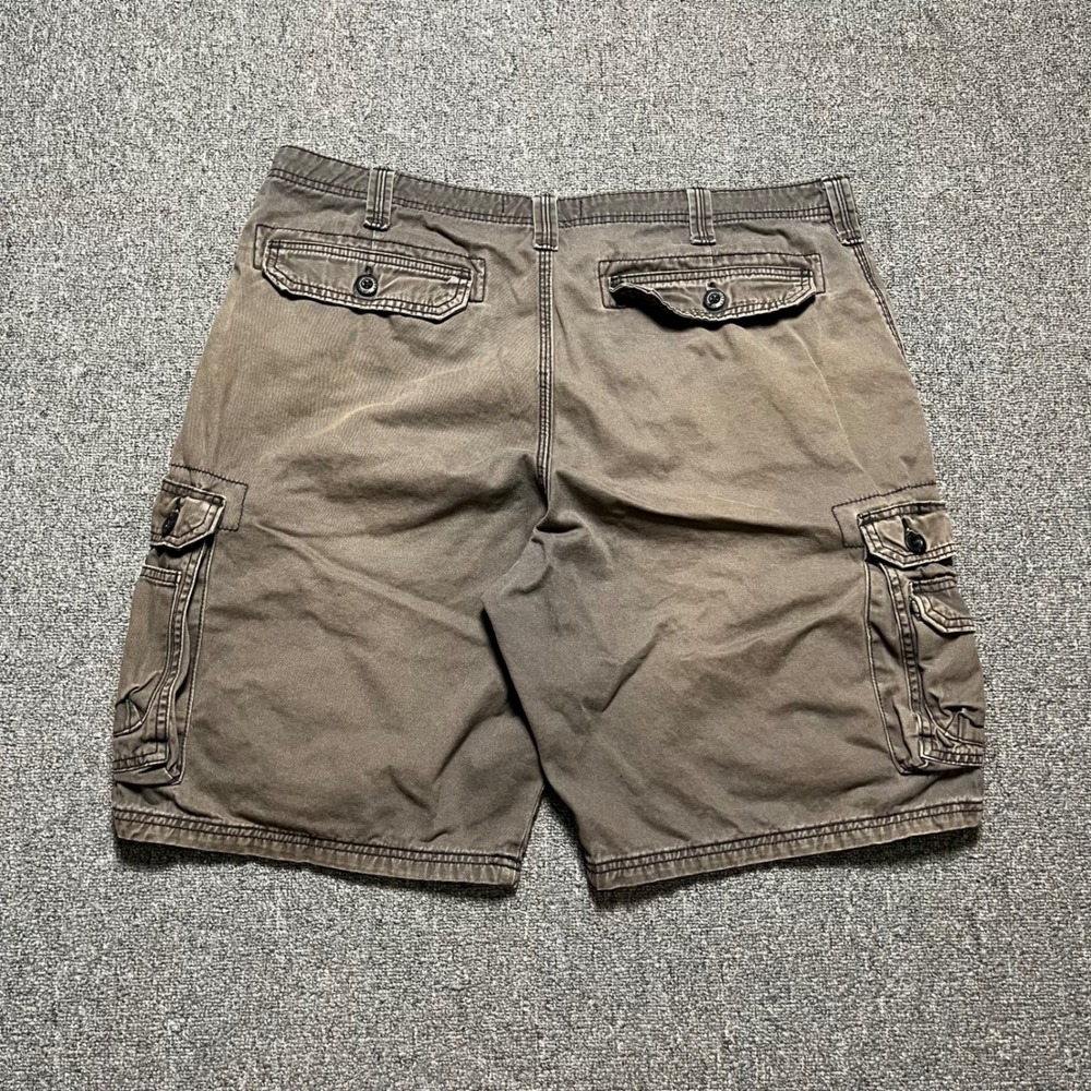 Lee Cargo Shorts 38 Faded Cotton Twill Multi Pocket Relaxed Fit Casual Mens - Picture 2 of 11